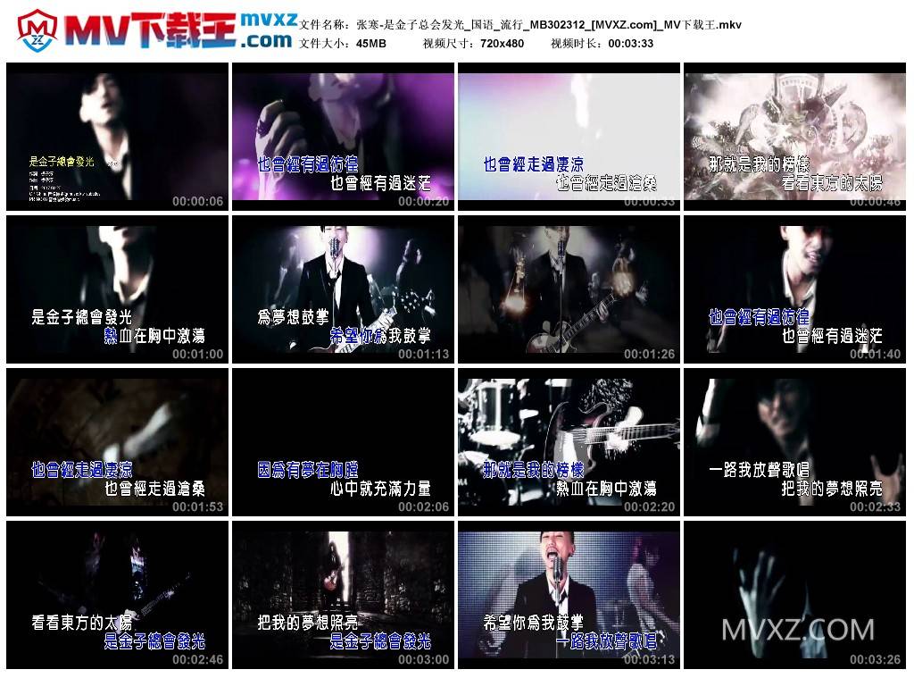 张寒-是金子总会发光_国语_流行_MB302312